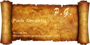 Pach Gergely névjegykártya